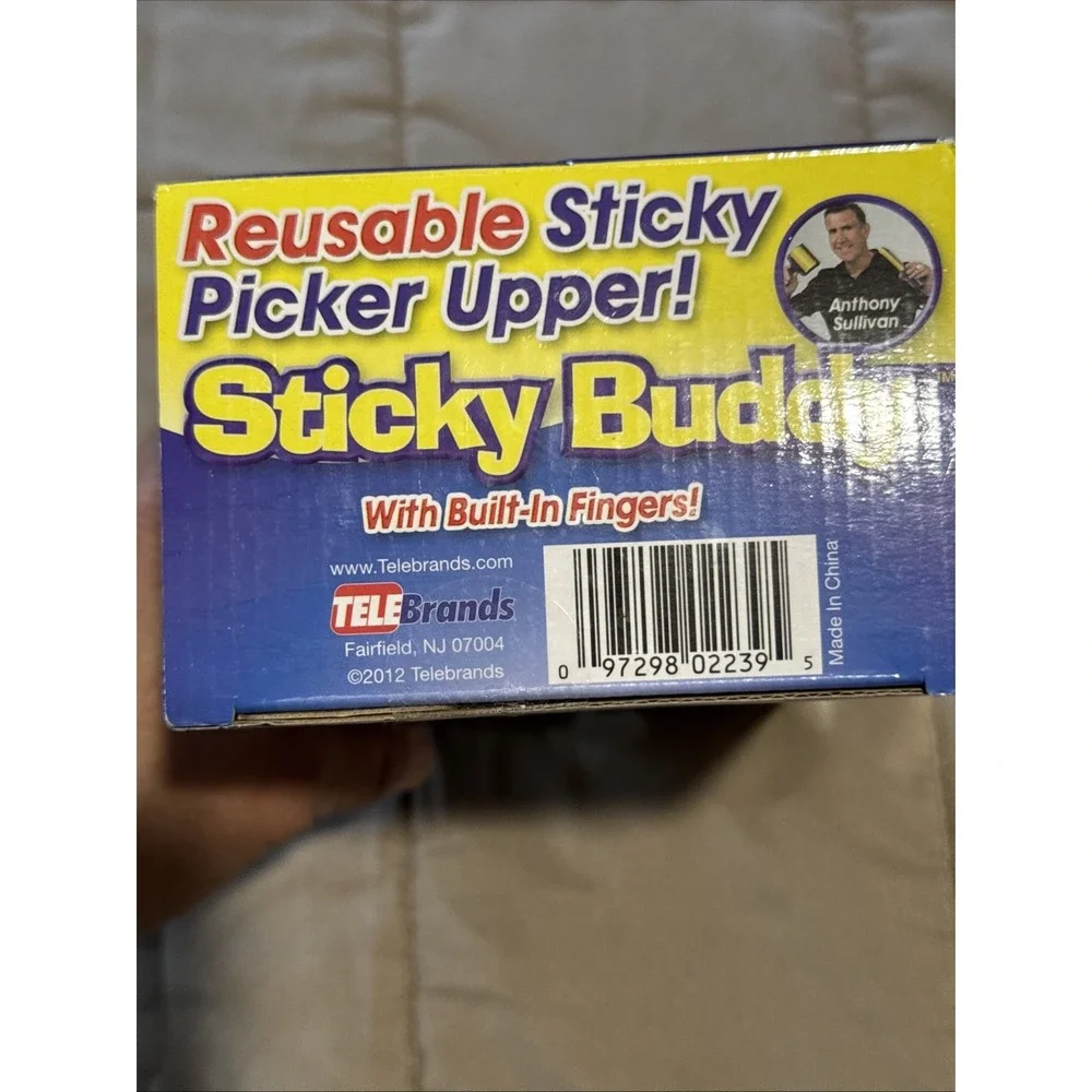 Reusable Sticky Picker Upper Roller Buddy Rinse Built in Rubber Fingers Pet Hair